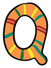 Image showing Painting of the letter Q alphabet in multicolors vector or color