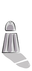 Image showing Clipart of grey-colored salt shaker vector or color illustration