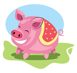 Image showing Chinese New Years symbol of a pigillustration vector on white ba