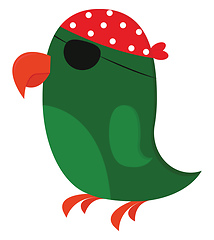 Image showing Clipart of a green pirate\'s parrot vector or color illustration