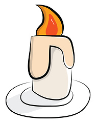 Image showing Clipart of a glowing candle melting vector color drawing or illu