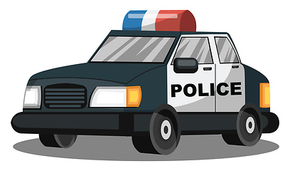 Image showing Deep blue and white police vehicle vector illustration on white 