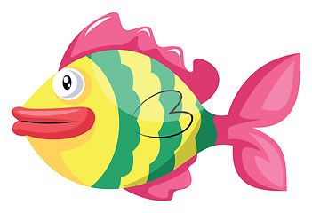 Image showing Symbol of a fish in a Chinese culture vector illustration on whi