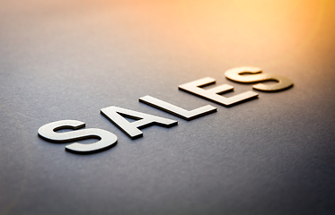 Image showing Word sales written with white solid letters