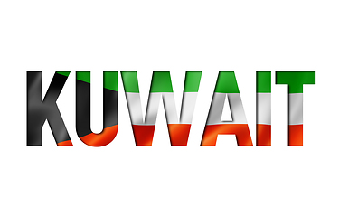 Image showing kuwait flag text font