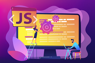 Image showing JavaScript concept vector illustration.