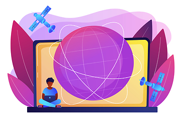 Image showing Global web connection concept vector illustration.