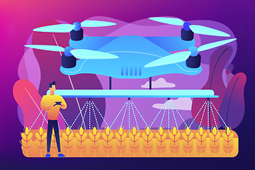 Image showing Agriculture drone use concept vector illustration.