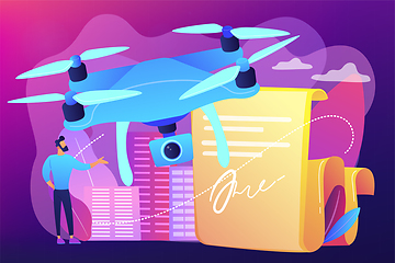 Image showing Drone flying regulations concept vector illustration.