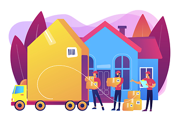 Image showing Moving house services concept vector illustration.