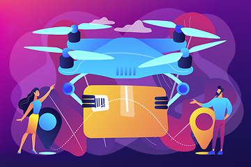 Image showing Drone delivery concept vector illustration.