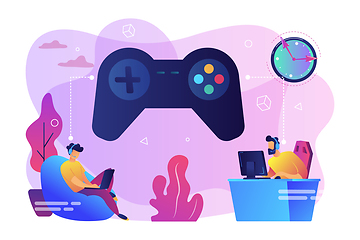 Image showing Gaming disorder concept vector illustration.