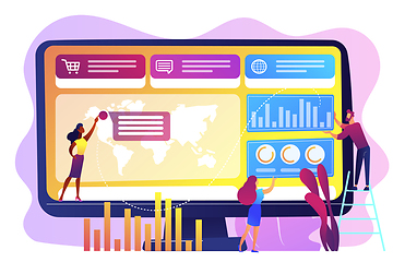 Image showing Dashboard service concept vector illustration.