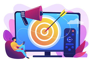 Image showing Addressable TV advertising concept vector illustration.