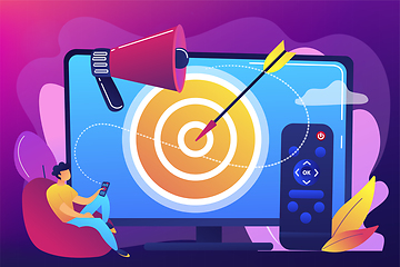 Image showing Addressable TV advertising concept vector illustration.