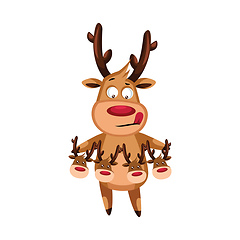 Image showing Christmas deer making a decoration for a christmas tree vector i