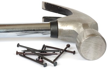 Image showing Hammer and Nails