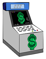 Image showing Cash or reward disbursing machine at arcade vector or color illu