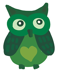 Image showing An owl with heart on stomach vector or color illustration