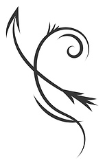 Image showing Simple black and white tattoo sketch of horoscope sign sagittari