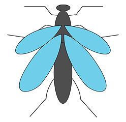 Image showing Cartoon grey mosquito vector or color illustration