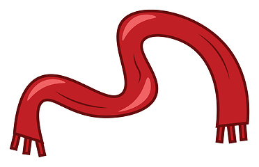 Image showing A red woolen scarf for winter vector or color illustration