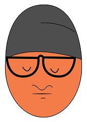 Image showing Worried guy with big glasses vector illustration on white backgr