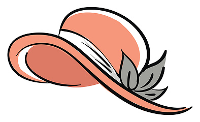 Image showing A peach-colored cartoon hat of a woman vector or color illustrat