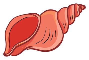 Image showing An orange-colored cartoon seashell/Screw-shaped seashell/Gastrop