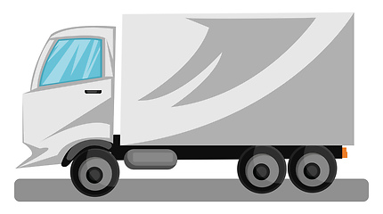 Image showing White minimalistic truck vector illustration on white background