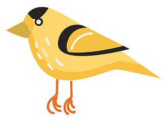 Image showing A yellow cartoon bird with beautiful design vector color drawing