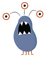 Image showing An angry blue monster vector or color illustration