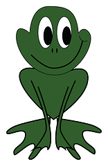 Image showing Smiling green frog sitting vector illustration on white backgrou