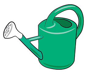 Image showing Green watering can vector or color illustration