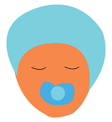 Image showing Baby with pacifier vector or color illustration