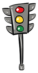 Image showing Cartoon traffic lightillustration vector on white background