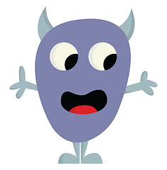 Image showing Happy violet monster  vector illustration on white background 