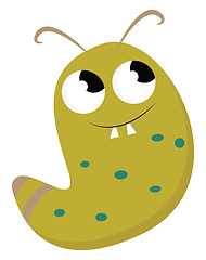 Image showing Clipart of a happy green monster vector or color illustration