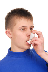 Image showing Teenager with Inhaler