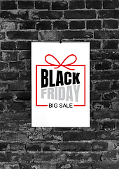 Image showing Black friday ad on black brick background