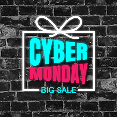 Image showing Cyber monday, sales. Modern design. Contemporary art collage.