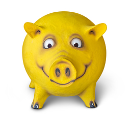 Image showing funny yellow pig