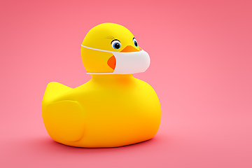 Image showing toy ducky wearing a mask