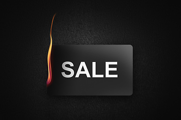 Image showing fire sale credit card on black background