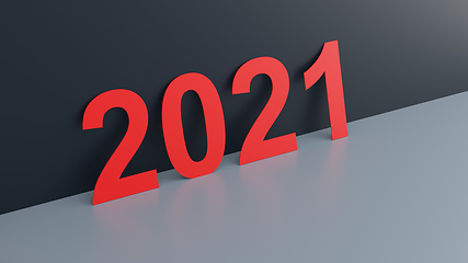 Image showing new year 2021 cut out text 