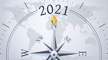 Image showing Compass New Year 2021