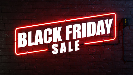 Image showing Black Friday Sale neon lights sign