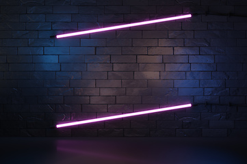 Image showing stylish modern purple neon light frame