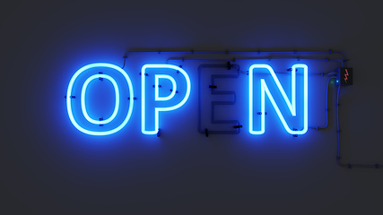 Image showing neon sign open with defective segment