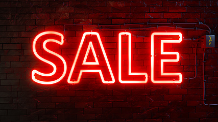 Image showing neon light sale sign